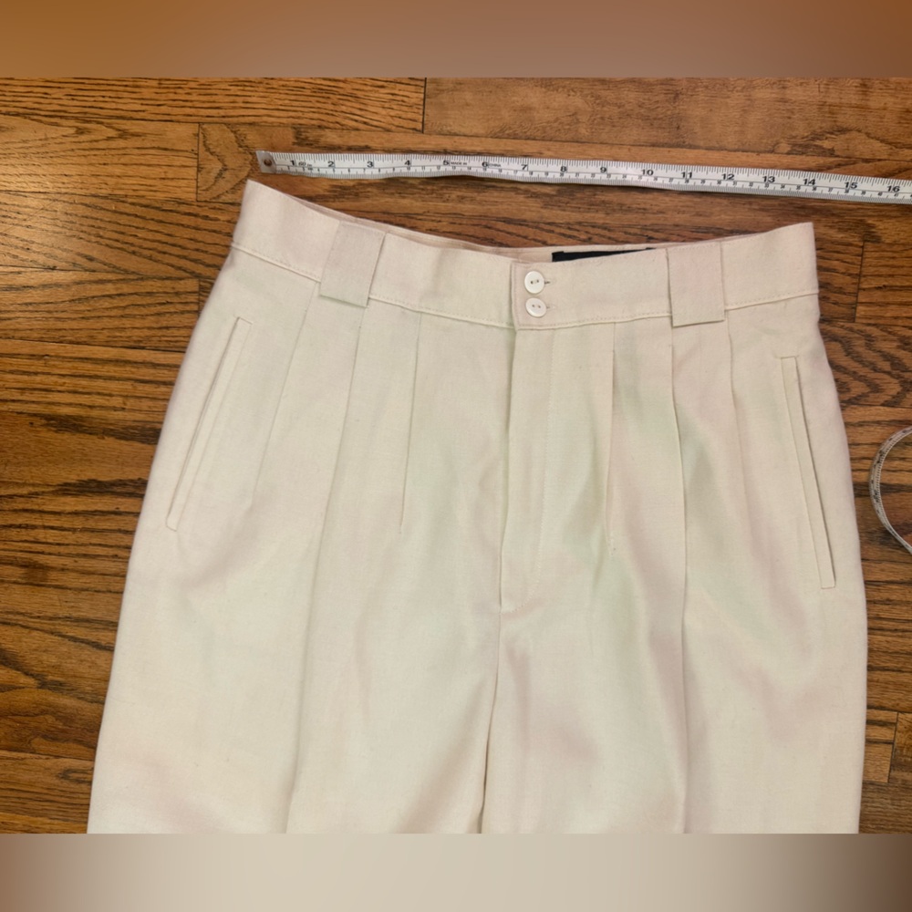 Vintage 100% wool Cream Pleated Pants size 6 - Picture 4 of 7